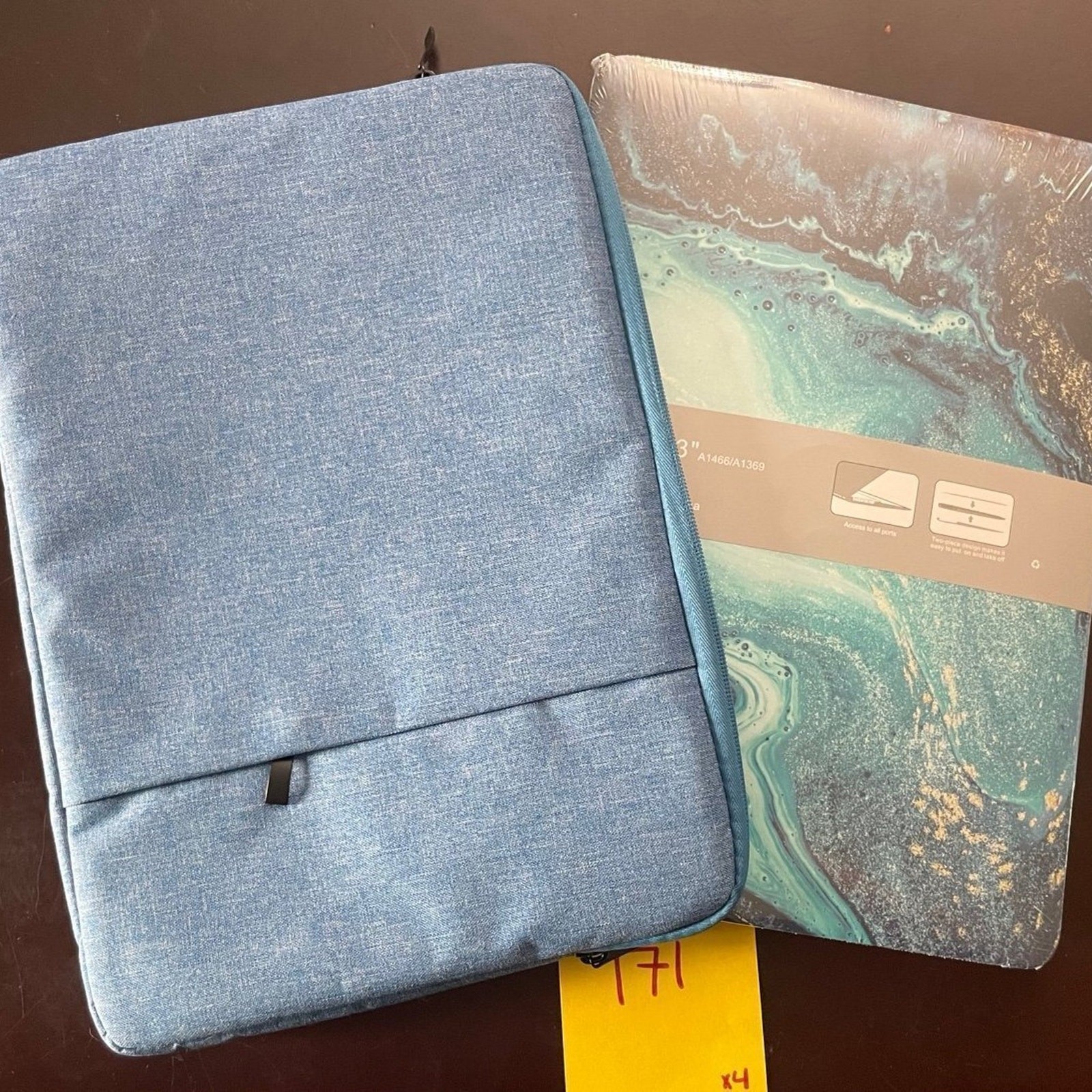 MacBook Air 13” shell and blue soft case