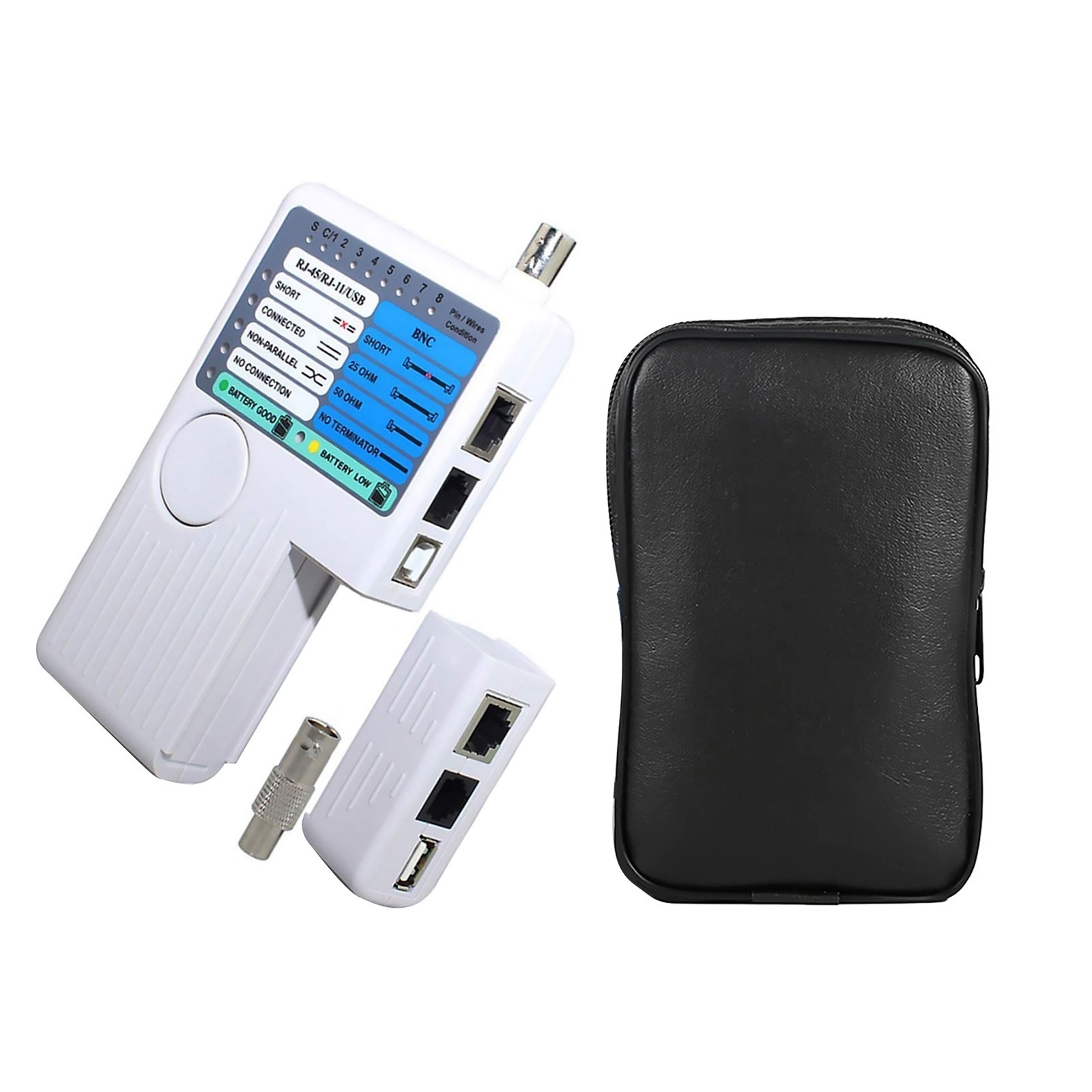 4 In 1 Tester For RJ45 RJ11 USB BNC LAN Network Cable Cat5 Cat6 With Adapter