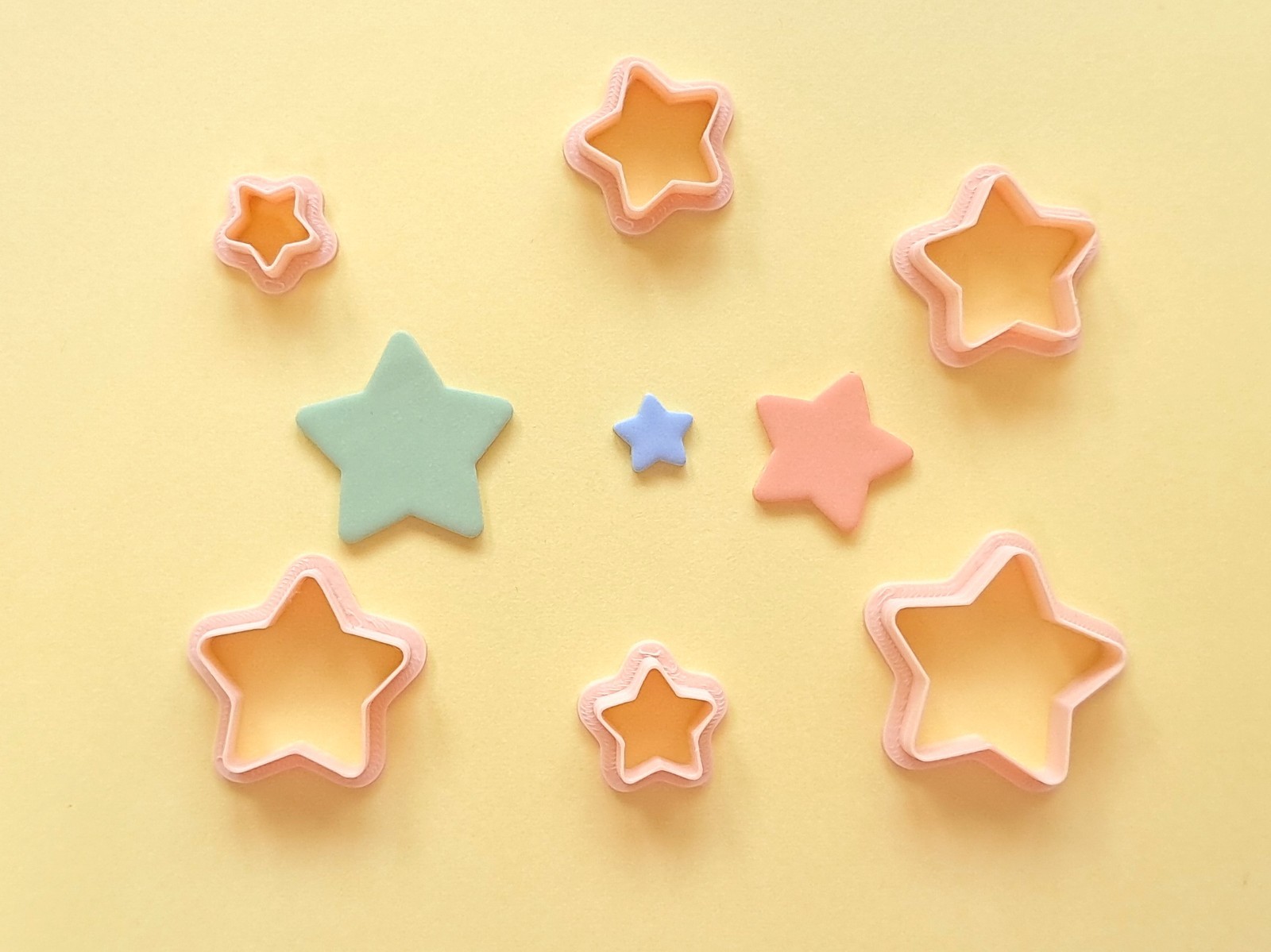 Star Shape Polymer Clay Cutter Set of 6 | Boho Abstract Geometric | Maxi Mini