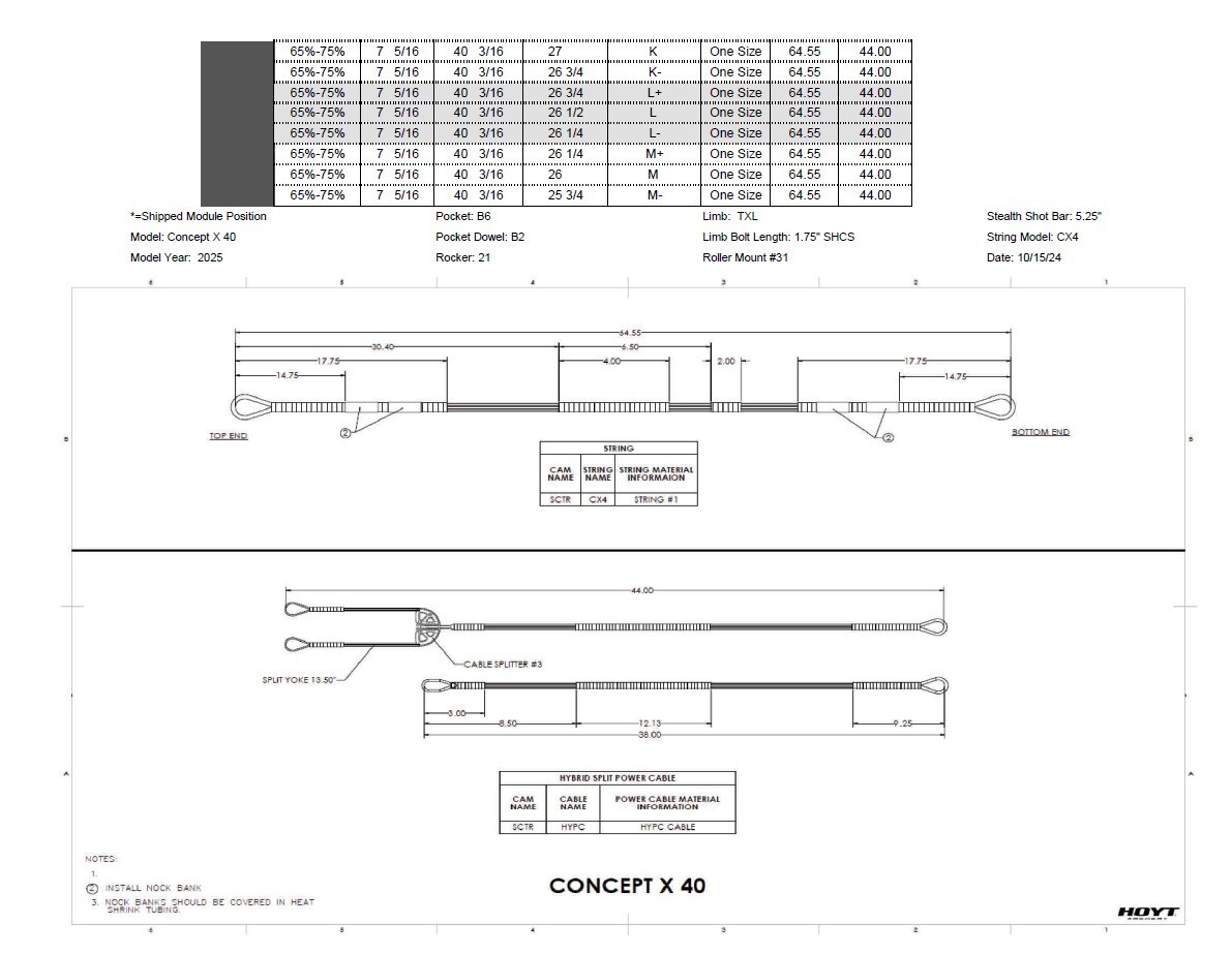 Hoyt Archery SPEC Mods or Modules for Concept X Compound Bow w/ SCTR Cams