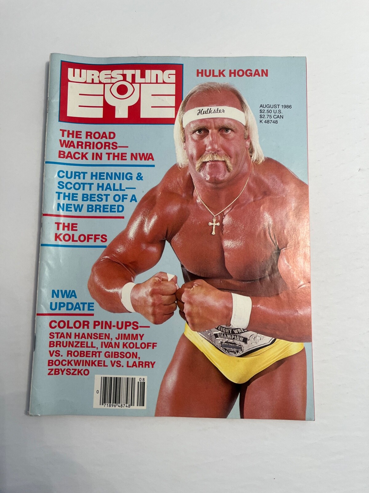 Wrestling Eye Magazine, August 1986,  Hulk Hogan Cover Road Warriors Pin-Up