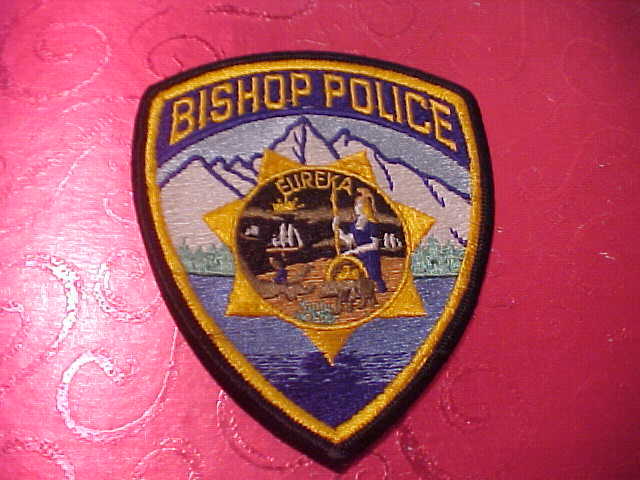 BISHOP CALIFORNIA POLICE PATCH SHOULDER SIZE UNUSED