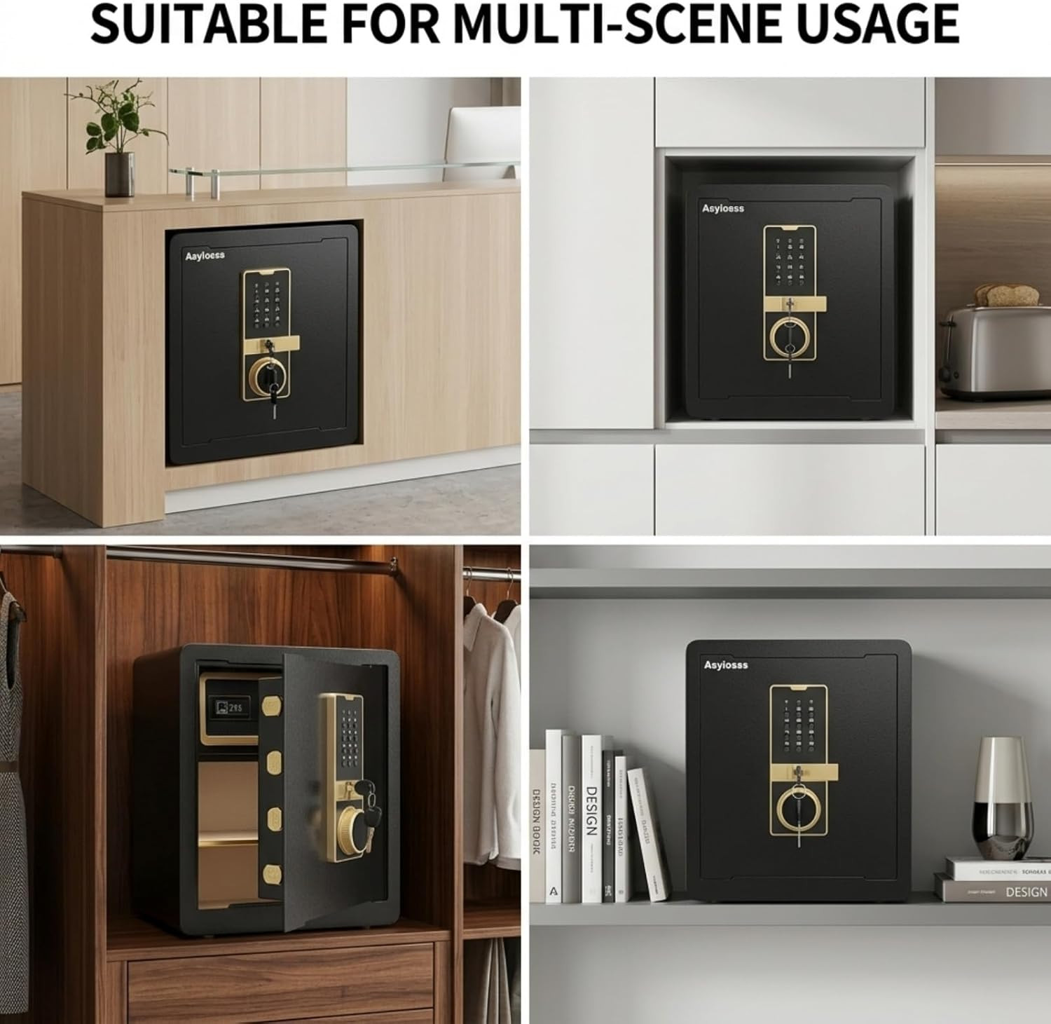 17.5" Tall Fireproof Safe Box with Hidden Lock and Keypad Security