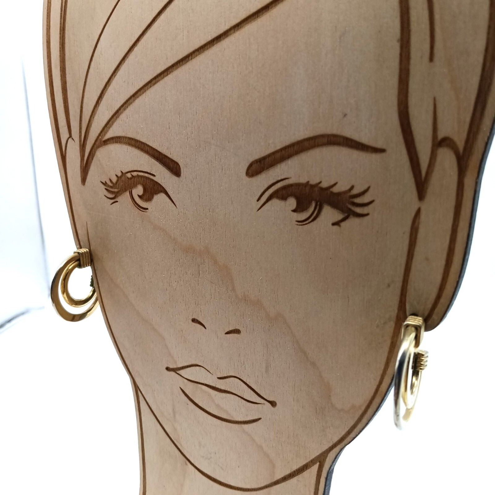 Vintage Gold-Tone Double Hoop Earrings