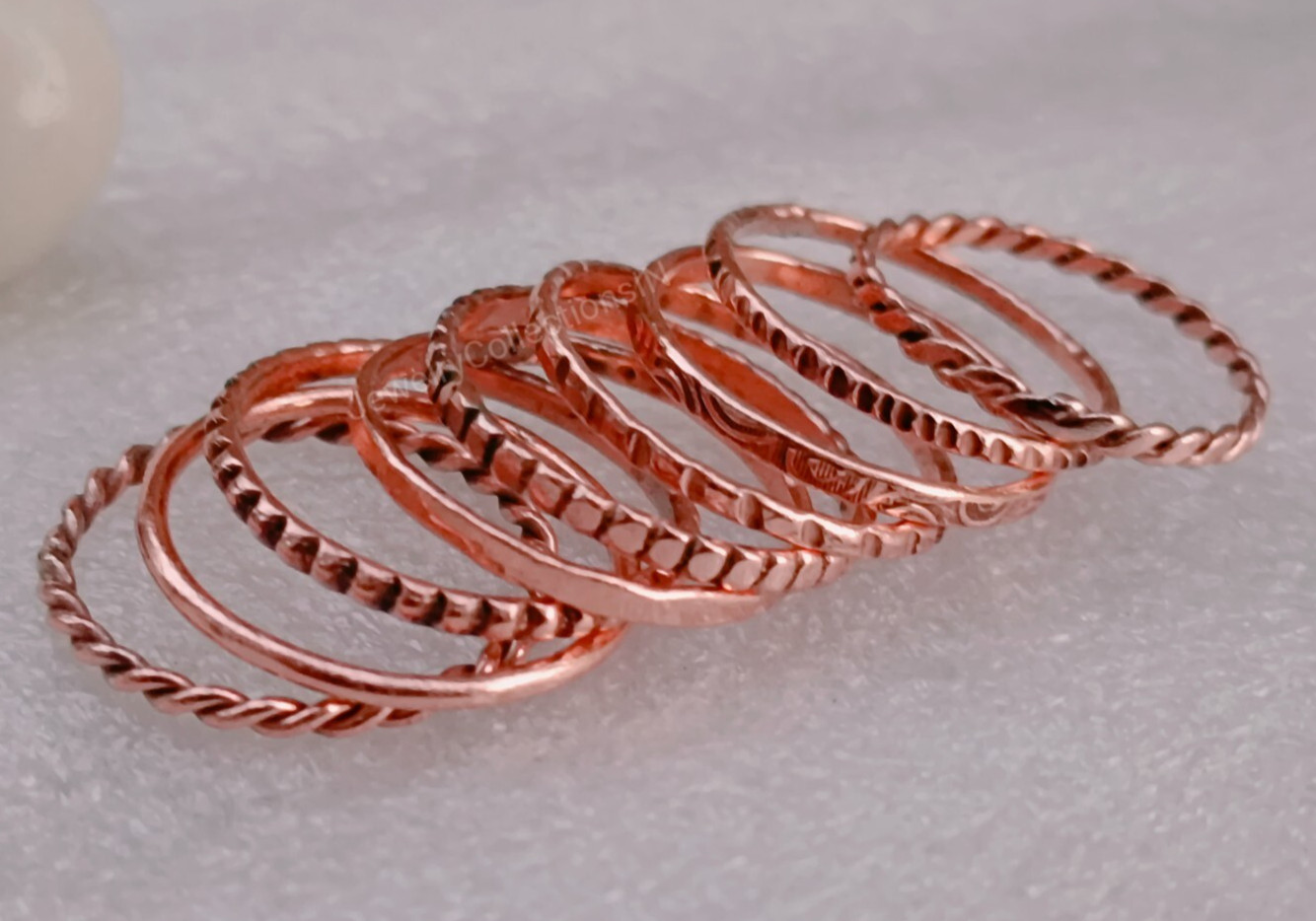Pure Copper Stacking Ring Set Of 9 Rings Pure Copper Copper Stacking Ring B262