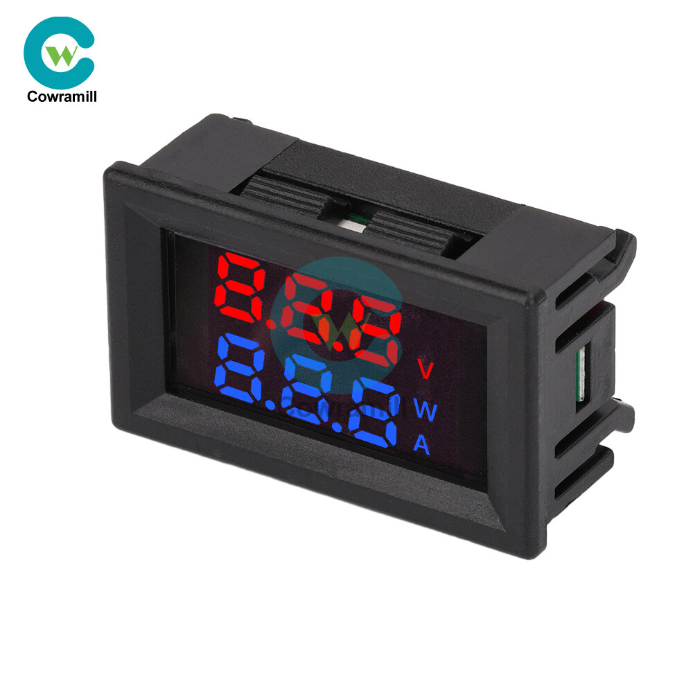 Dual Digital AC Voltage Current Power Meter Voltmeter Ammeter Red Blue 10A/30A