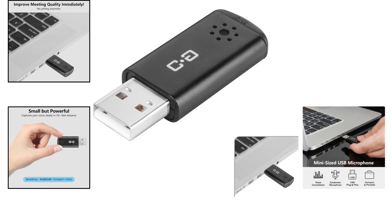 Portable USB Microphone for Laptop and PC Clear Voice Capture