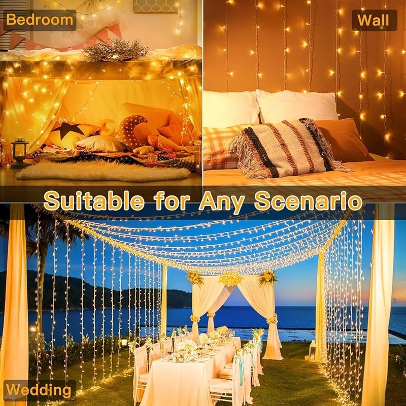 Outdoor LED String Lights 328ft Dimmable Waterproof Timer 8 Lighting Modes New