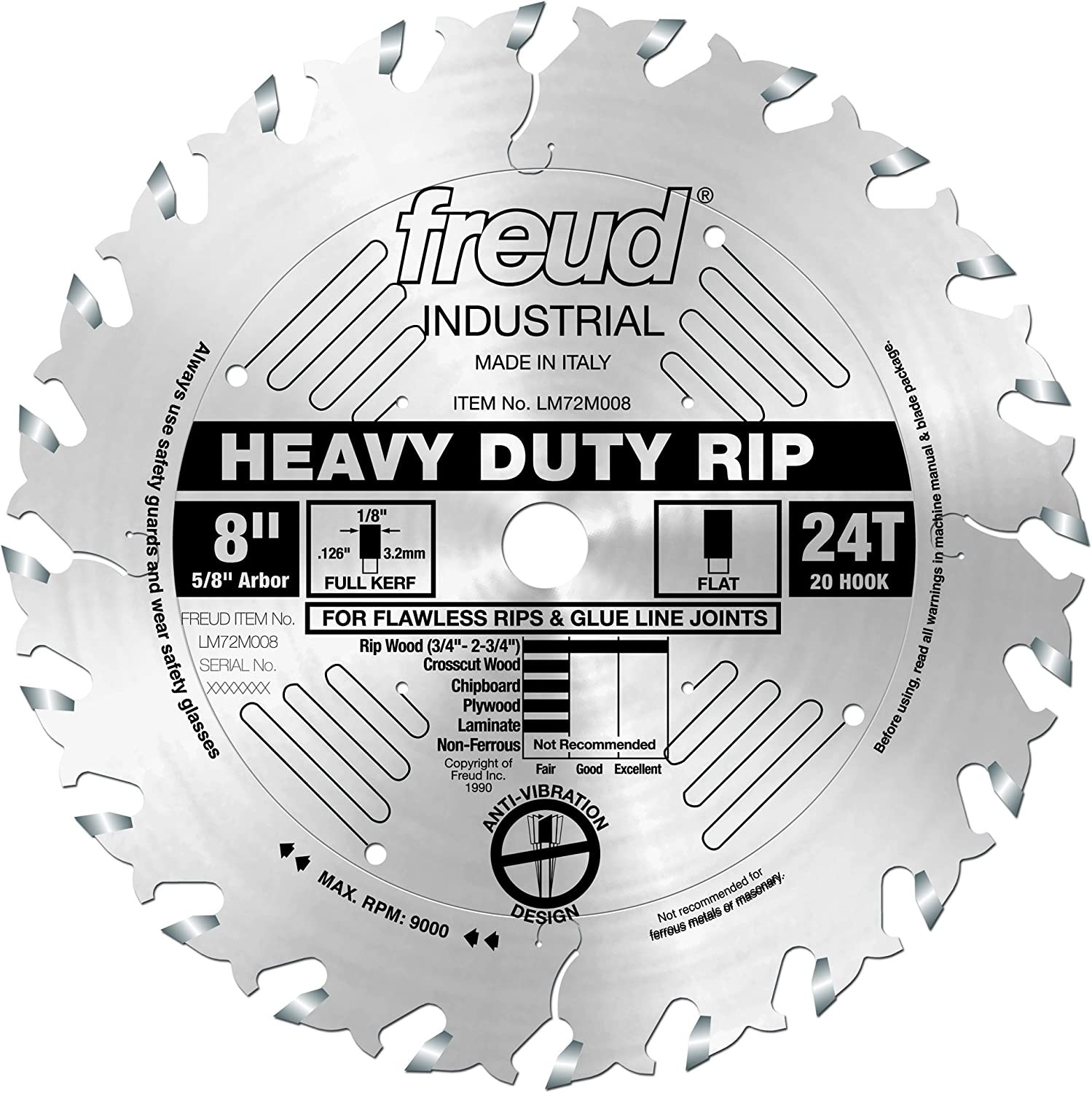 Freud LM72M008 8" Heavy-Duty Rip Blade, Multi, One Size