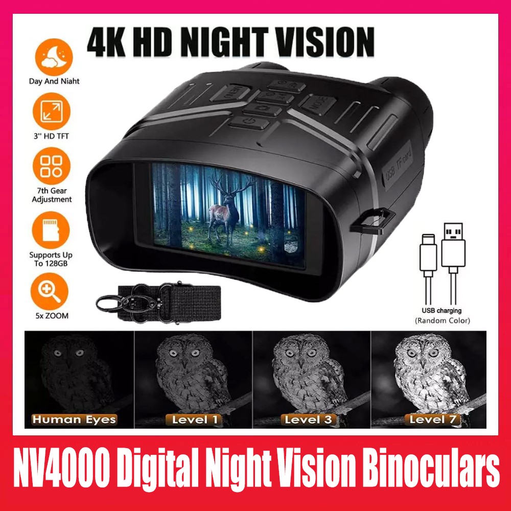 NV4000 4K Digital Night Vision Camera Binoculars W/ Video Recording Infrared US