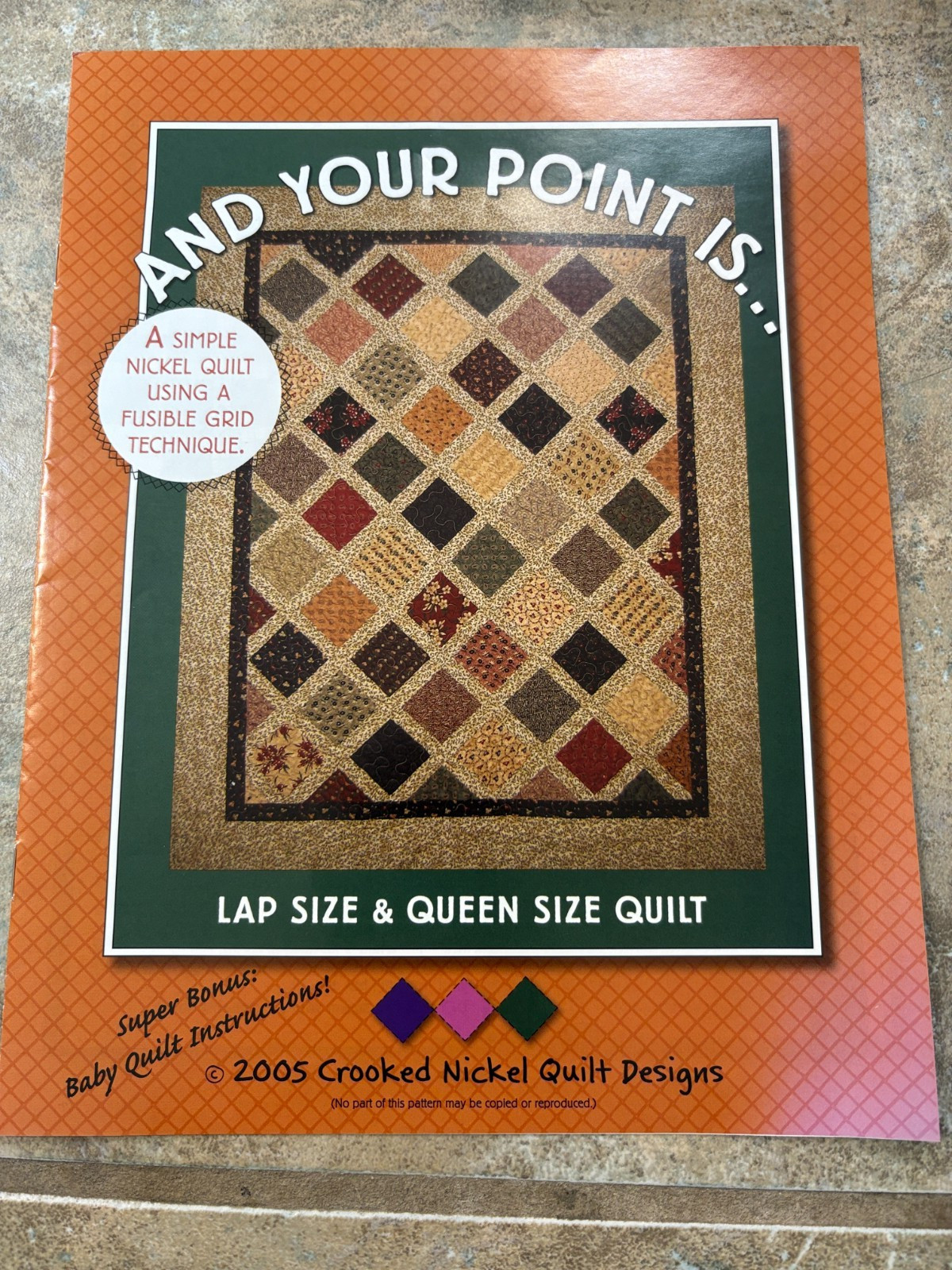 AND YOUR POINT IS... quilt pattern Lap & Queen Size, Crooked Nickel Quilt Design