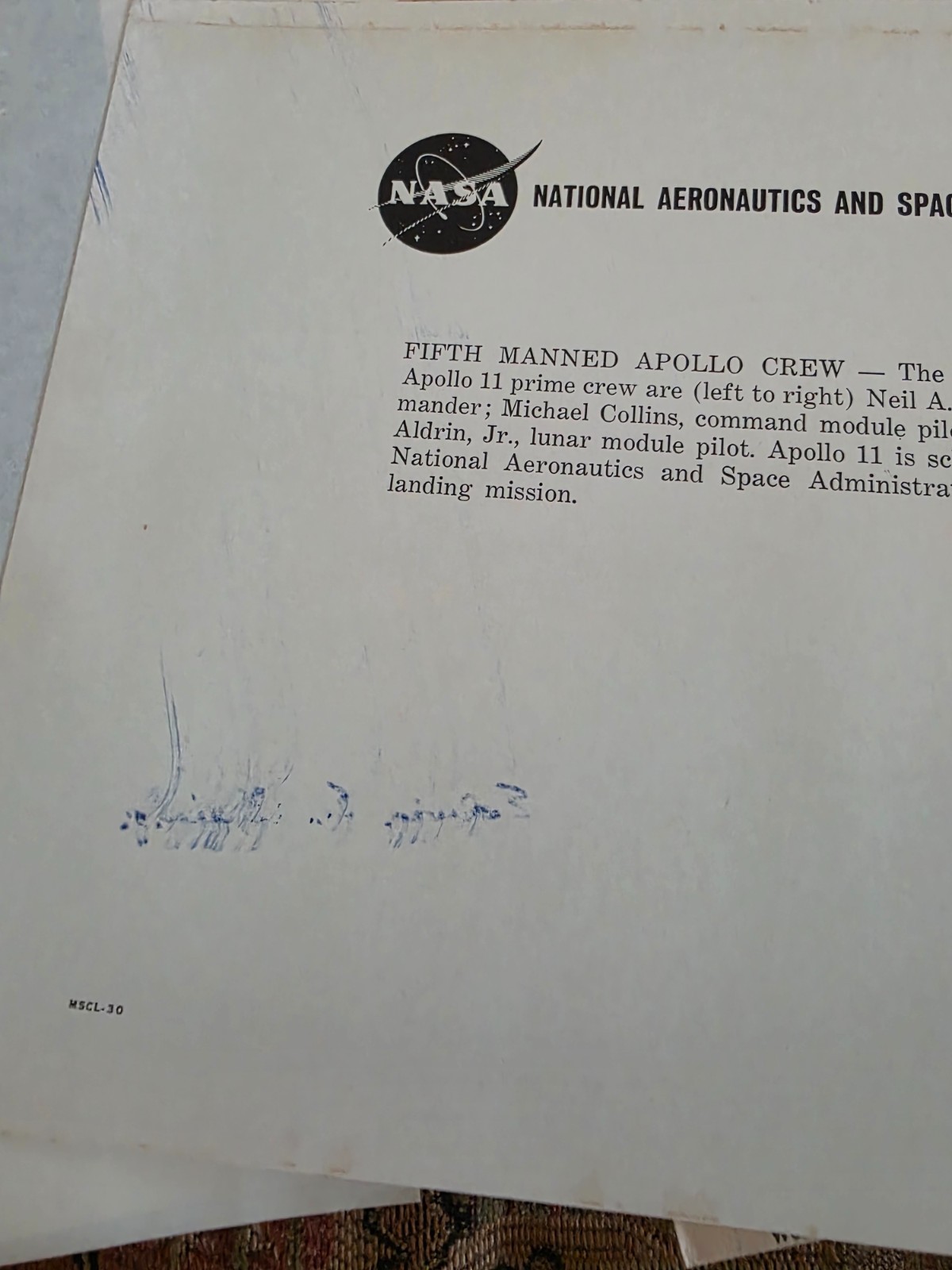 Apollo 11 Splashdown Party Program - Owned by Captain J Holcomb
