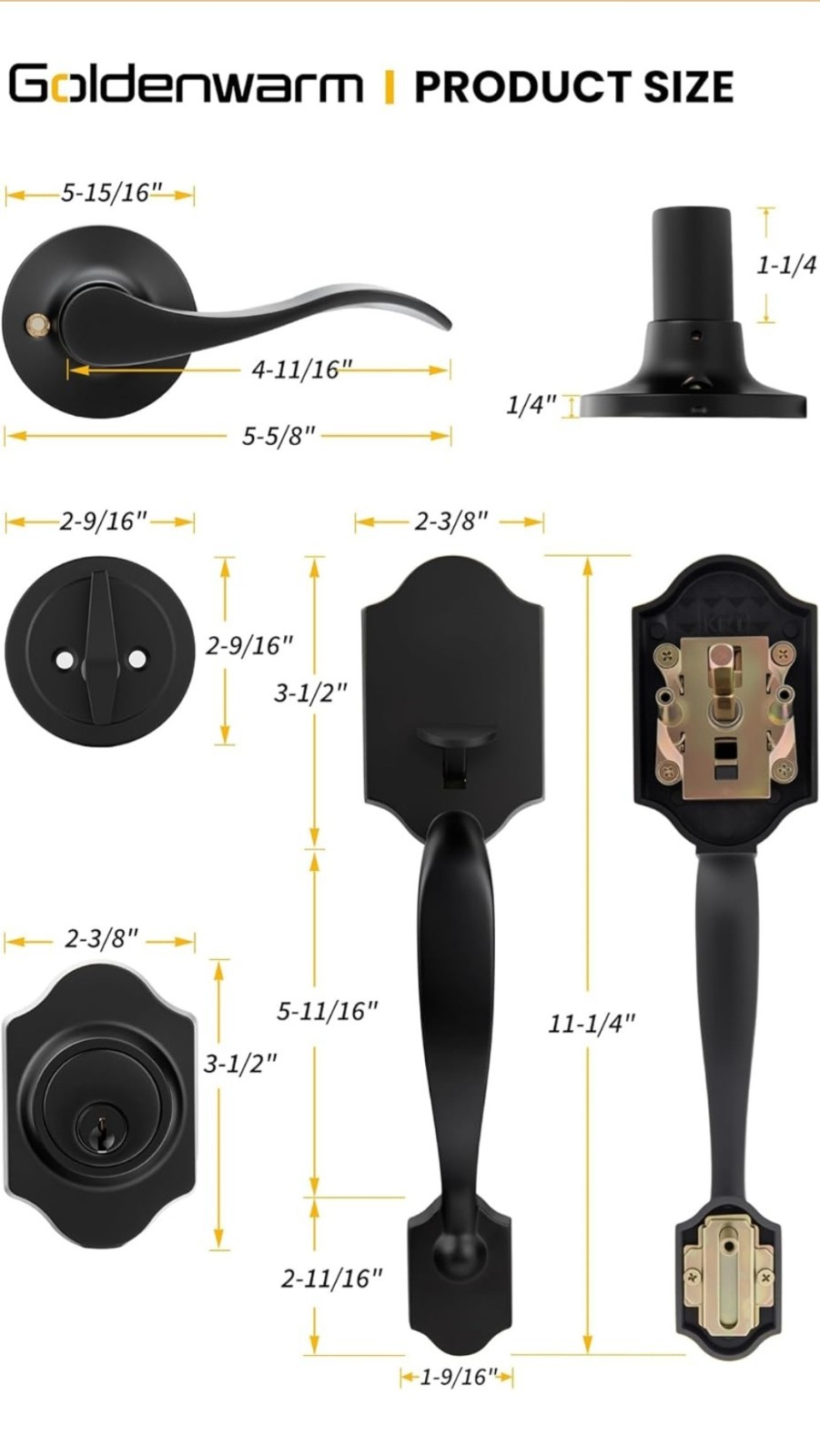 Golden Warm Entrance Lock