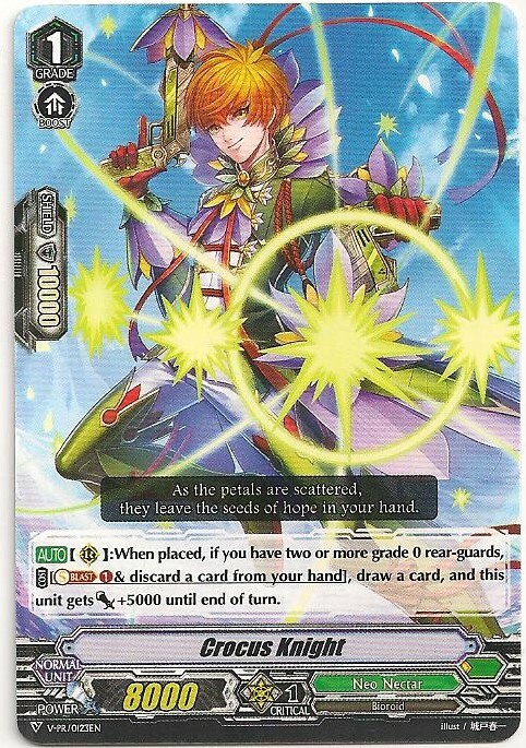 3x Crocus Knight V-PR/0123EN Cardfight TCG Promo Mint