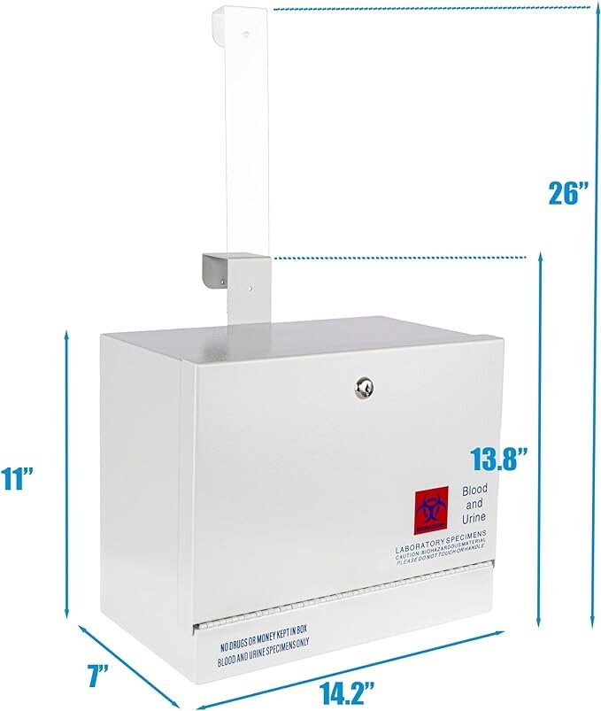 Specimen Drop Box, Stainless Steel, Medium Over-The-Door Hanging