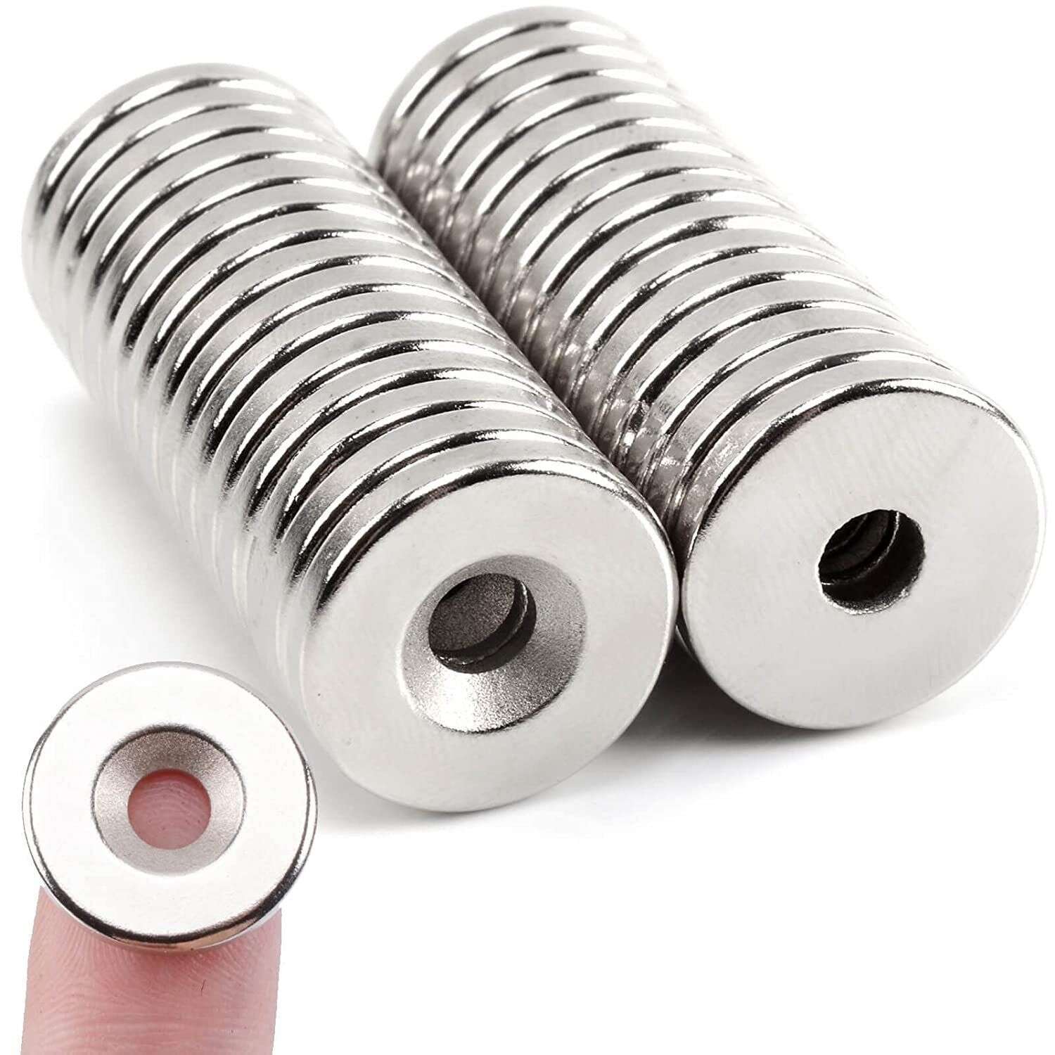 Dia:20/25mm Countersunk Ring Round Disc Strong Magnet Rare Earth Neodymium Hole