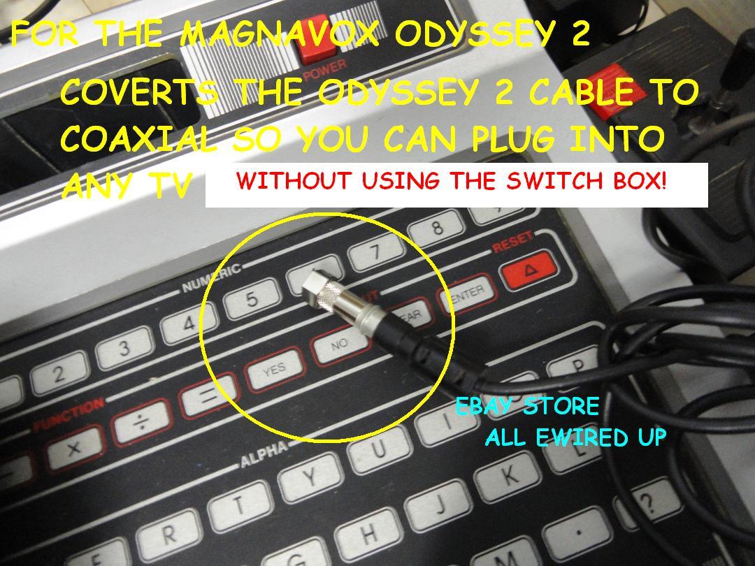 TYPE 2 Magnavox Odyssey 2 Television TV RF Video Cable Connector Switch Box