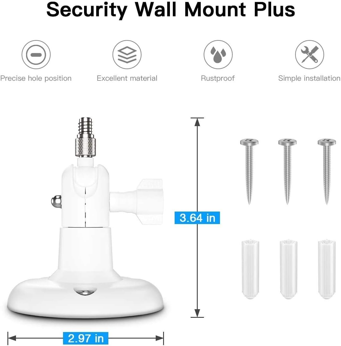Rotatable Wall Mount for Arlo Essential & eufy Cameras - Waterproof Design