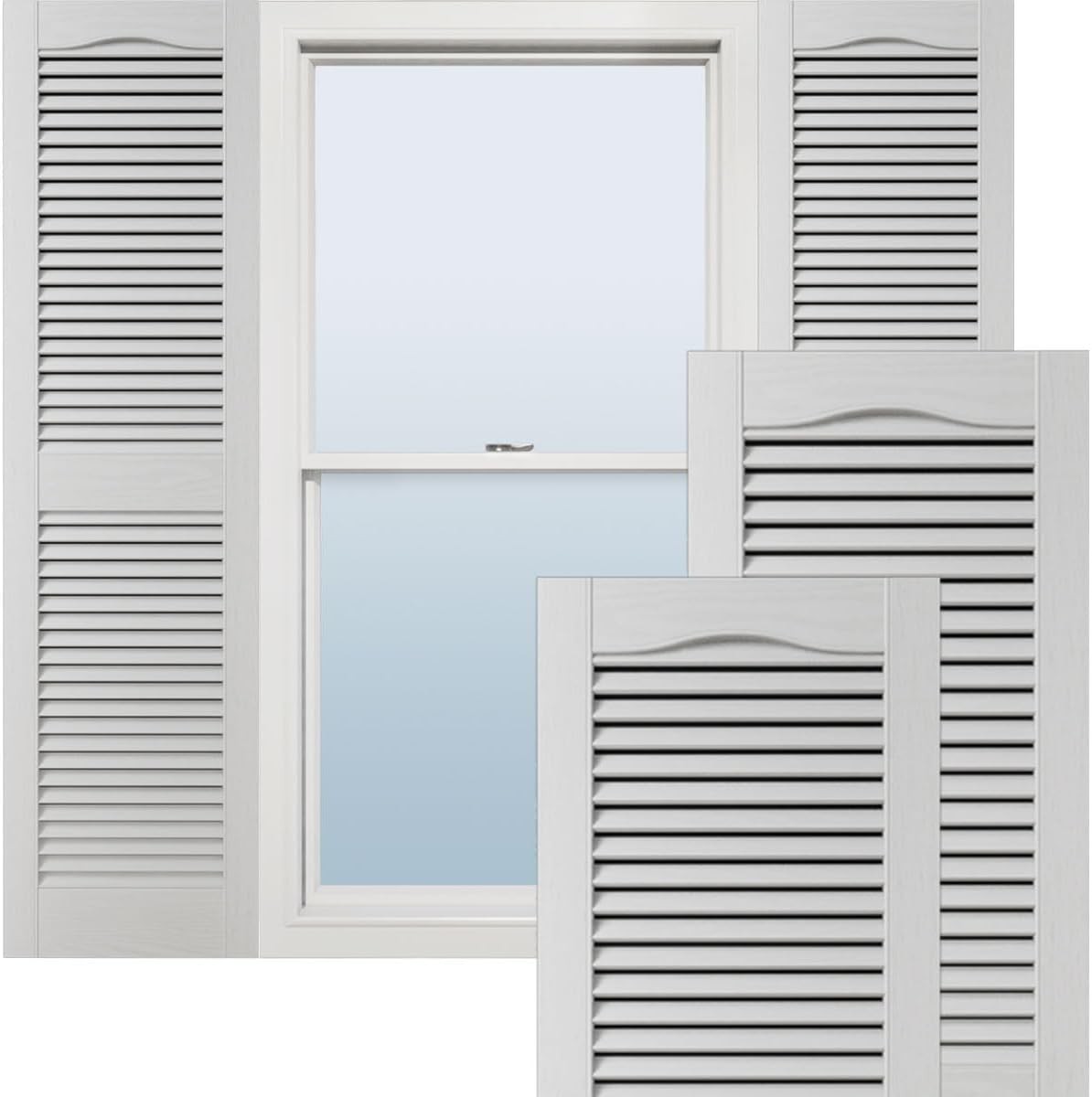 Ekena Millwork Lifetime Vinyl LL1S12X04800BL Standard Cathedral Top Center Mulli