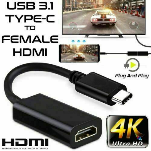 USB 3.1 Type C USB-C to HDMI HDTV Adapter Cable For Samsung Galaxy S9 S8 Macbook