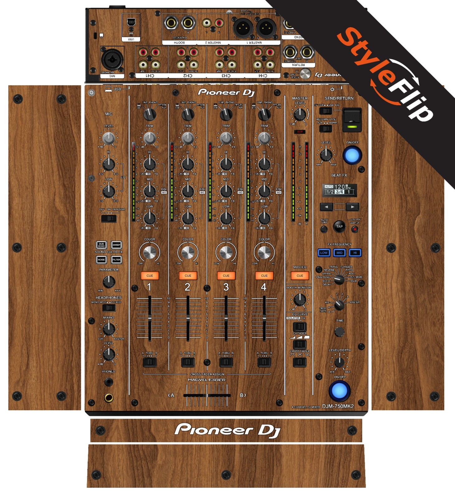 Pioneer DJM-750 MK2 | Wood 2 | Protective Decal | StyleFlip Skins