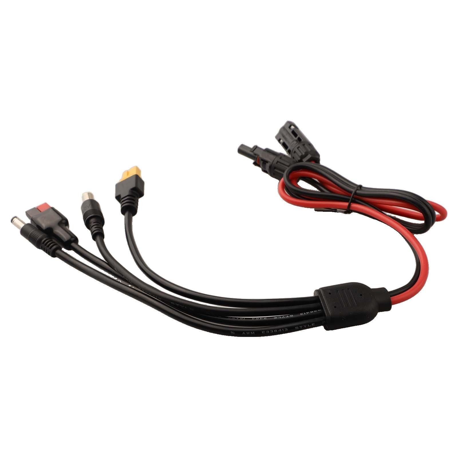 Solar Charging Cable Adapters 4 in 1 for XT60 DC5521 DC7909 Power Stations