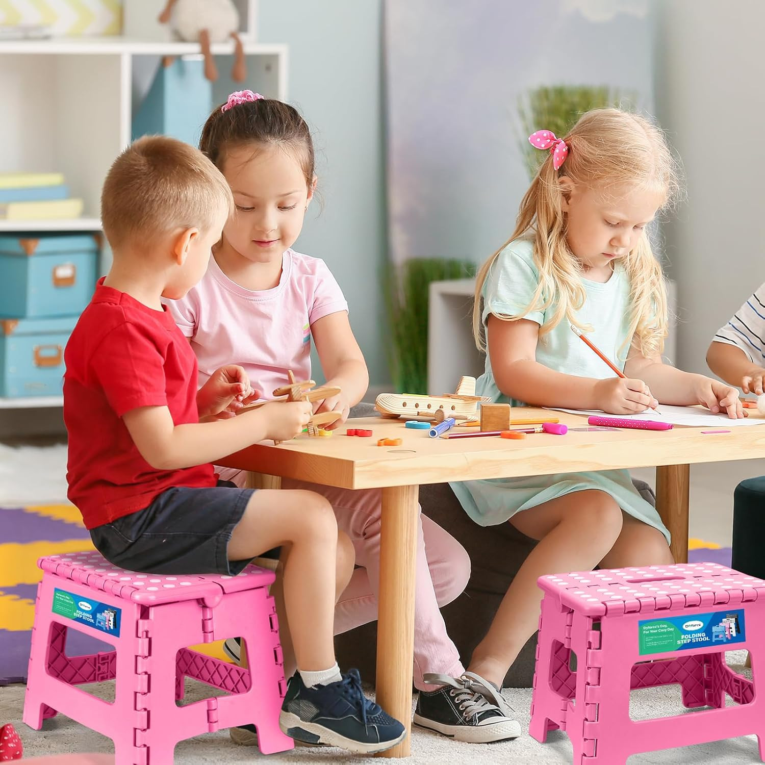 Folding Step Stool 9 Inch, Kids Step Stool, Heavy Duty Step Stools for Adults