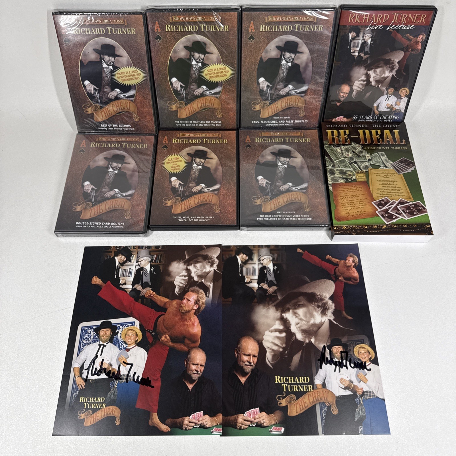 Richard Turner Magic LOT SIGNED PHOTOS DVDS BOOK Mentalism Tricks