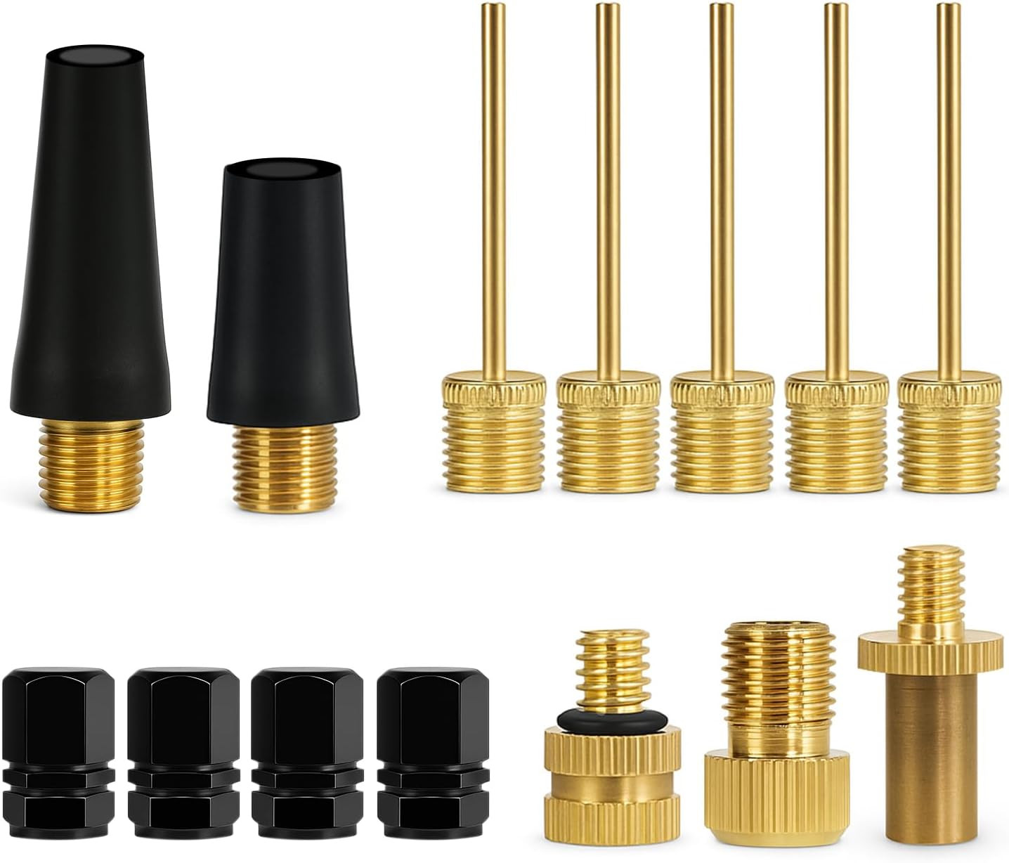14PCS Air Pump Adapter Kit, with Ball Inflator Needles and Air Pump Nozzles for