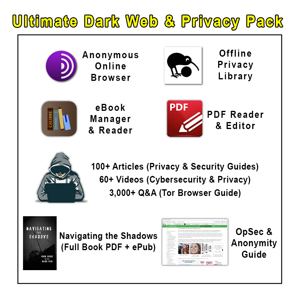 Ultimate Dark Web Pack (+100s of PrivacySecurityTor Guides) (USB or DVD)
