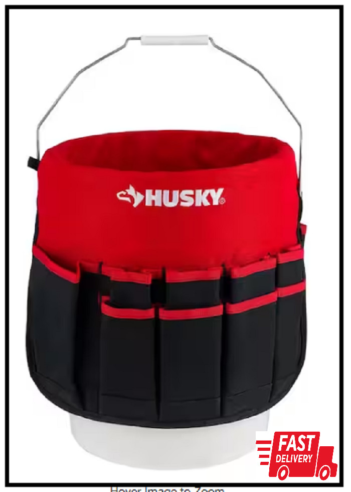 NEW Heavy Duty 12in Bucket Jockey 5 Gallon In-Bucket Storage Tool Bag 30 Pocket