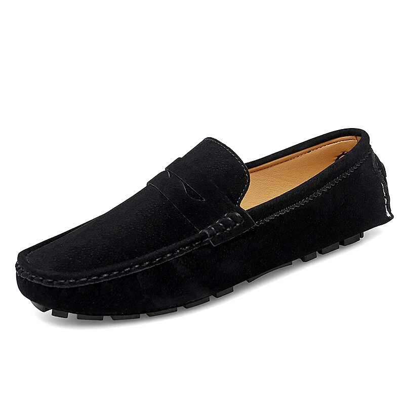 Fashion Men's Suede Loafers Comfortable Casual Shoes Slip on Flat Driving Shoes