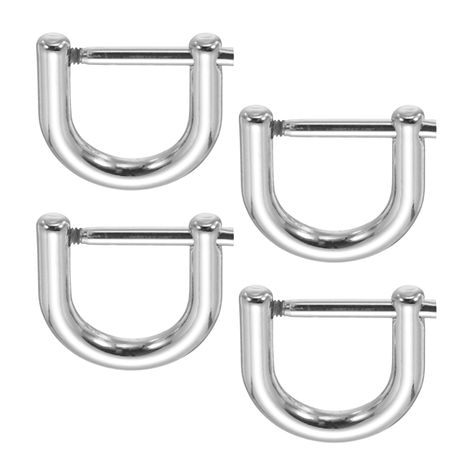 4 Pcs 1/2" D-Rings Screw in Shackle Horseshoe U Shape D Ring Silver
