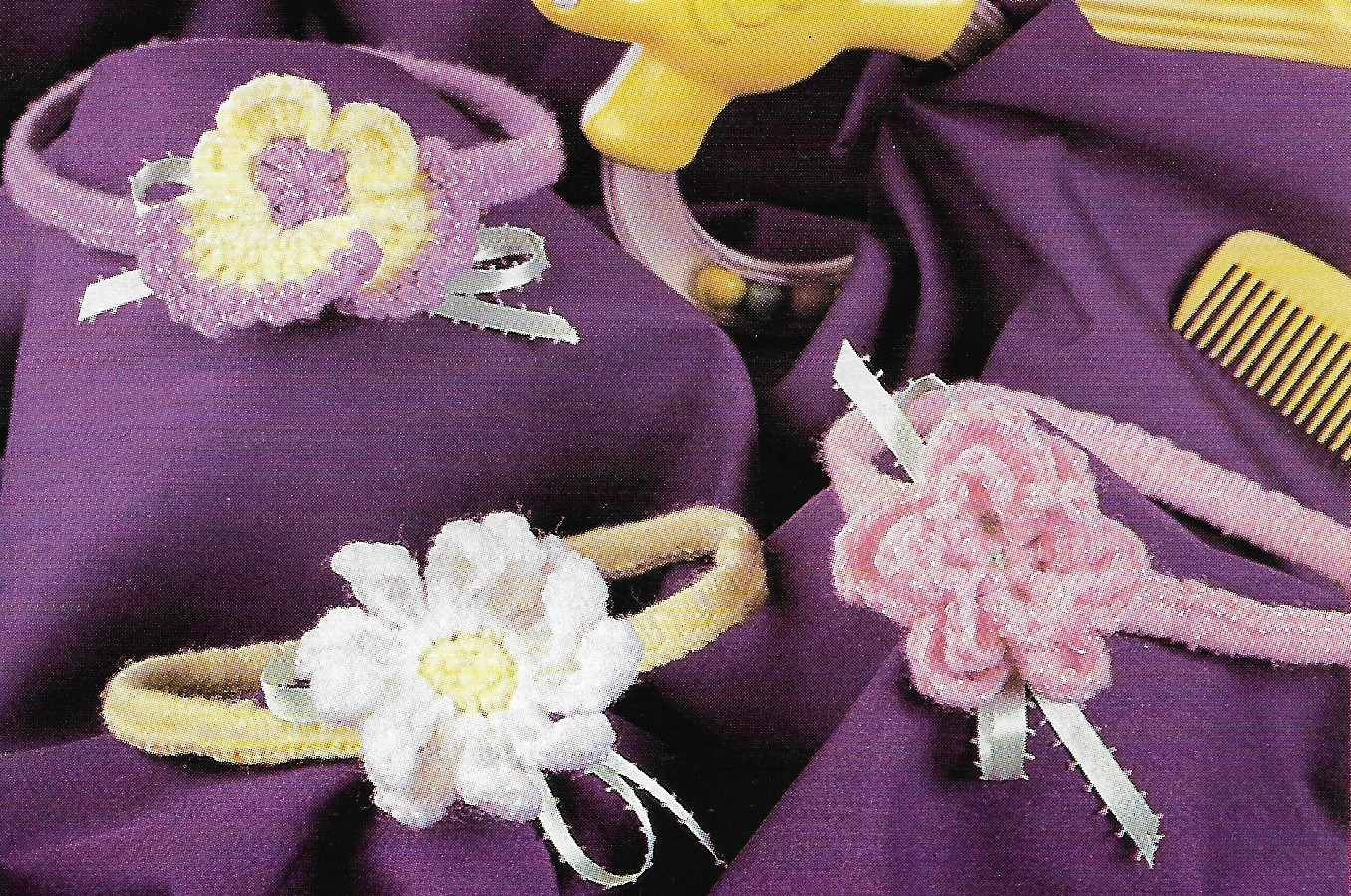3 Precious Petals Baby Headbands crochet pattern instructions