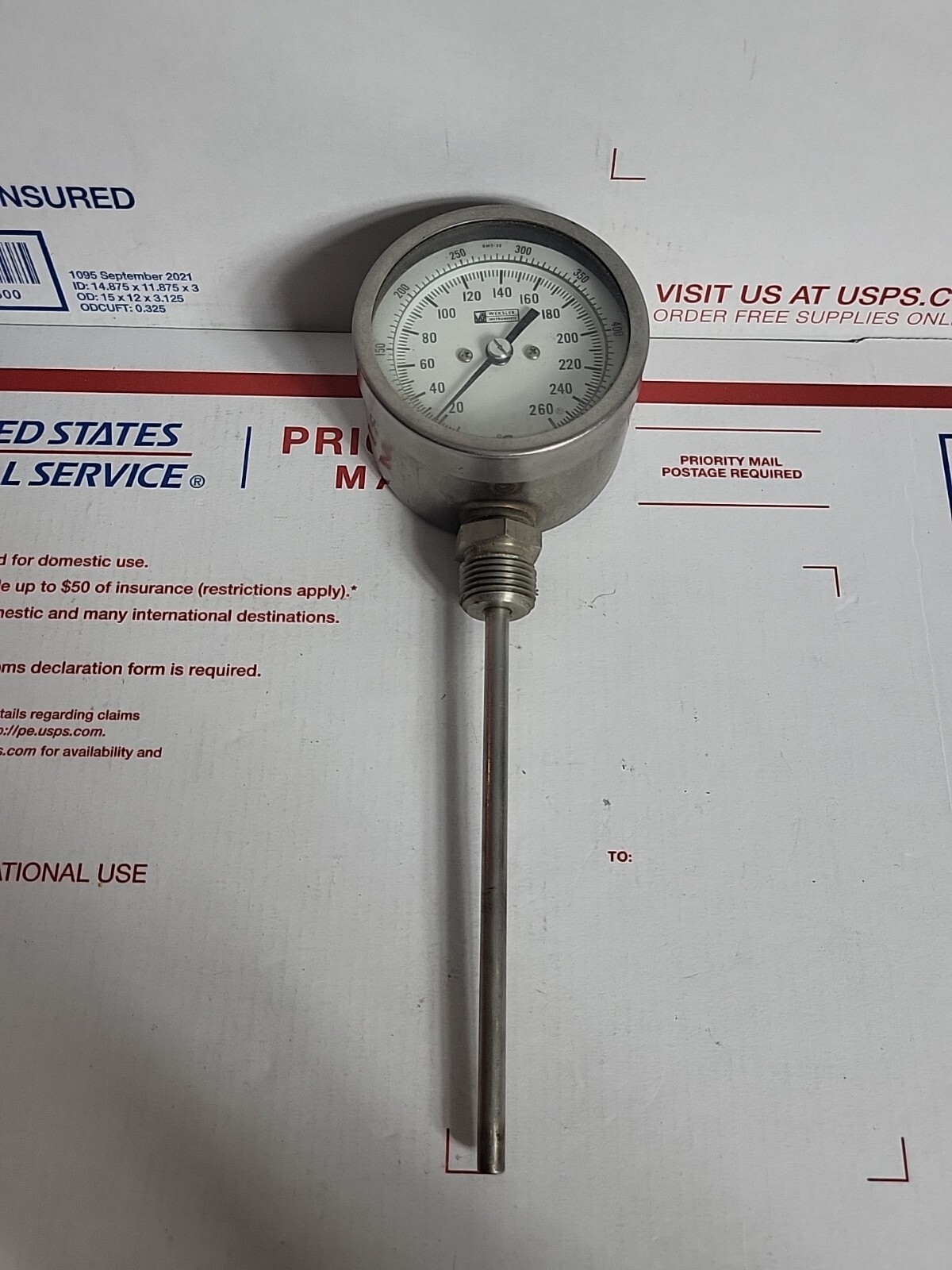 Vintage Weksler Instruments Thermometer Temperature Gauge Probe