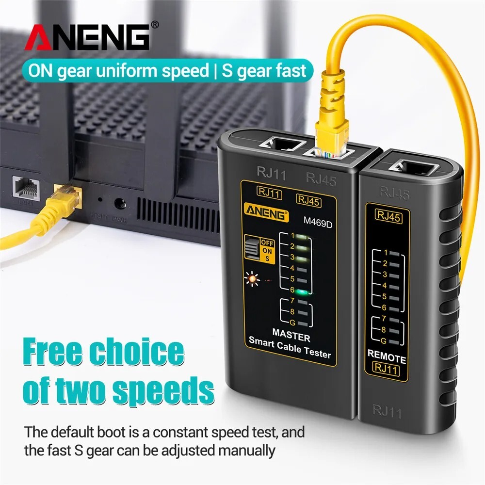 ANENG M469D RJ45 Network Cable Tester Ethernet Line Wire Remote Continuity USB
