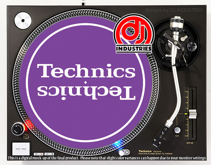 Technics Mirror White on White/Purp - DJ slipmat for LP turntable record player