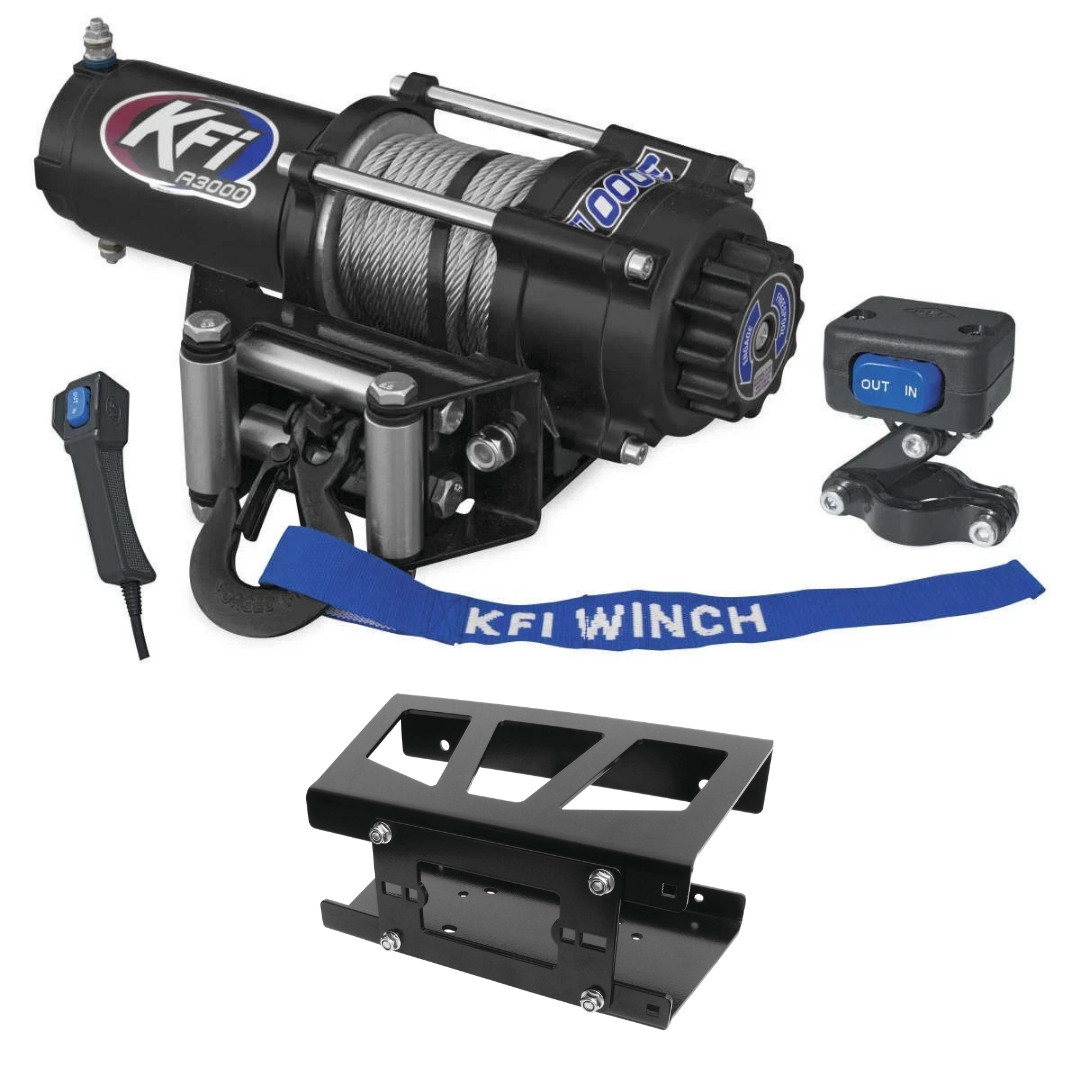 KFI UTV 3000lbs Winch A3000 & Mount 100850 Kit 2011-2014 Bobcat 3400 Series