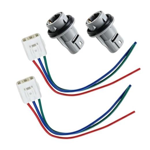 2Pcs Front Turn Signal Light Socket Pigtail Fit for Honda Accord Civic w/3-Wire