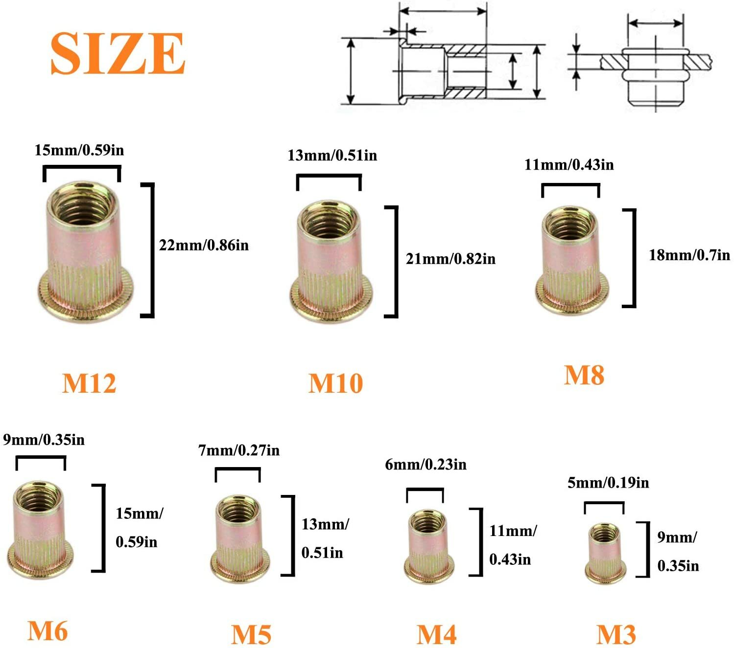 1260pc Riveter Gun Auto Rivet Tool Stainless Steel Nuts Insert Tools Mandrel Kit