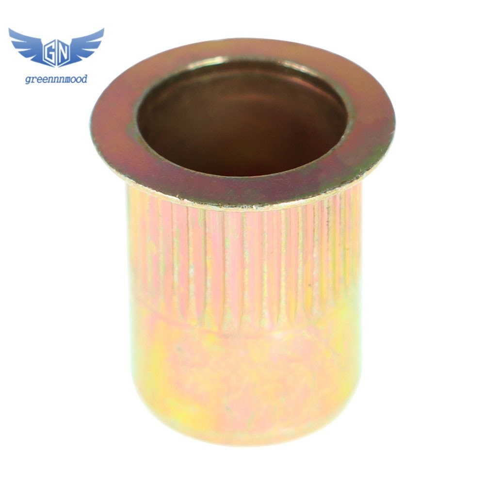 50 Pcs 3/8-16 Carbon Steel Rivet Nut Flat Head Threaded Insert us