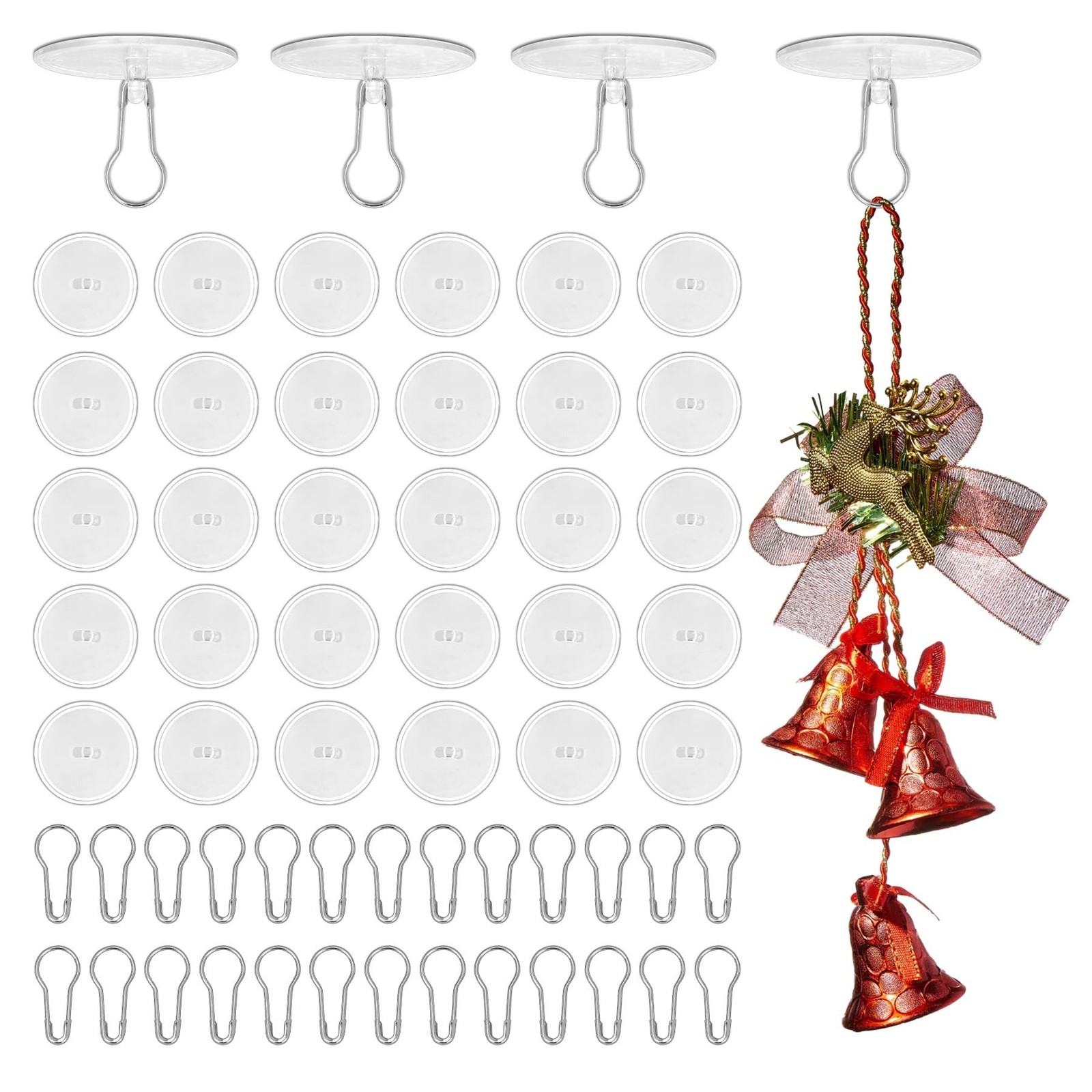 Philbinden 100 Pack Sticky Ceiling Hooks Self Adhesive Wall Hooks Round Sucti...