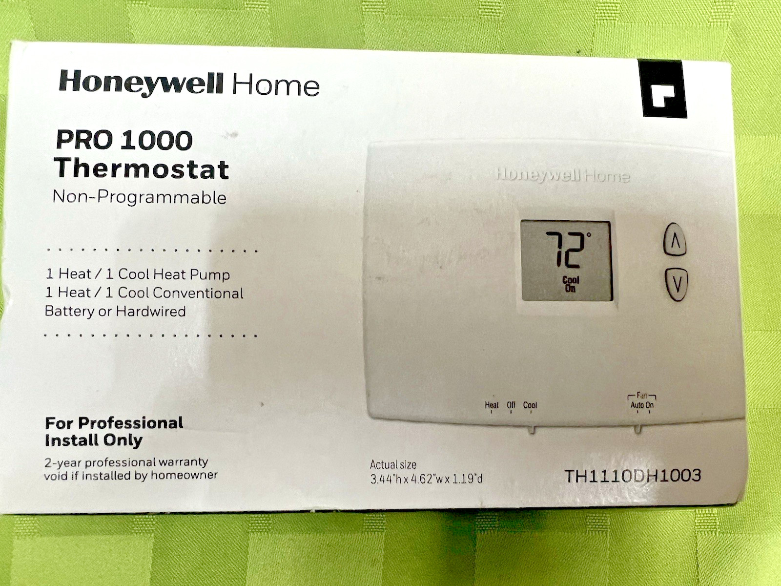 Honeywell PRO TH1110DH1003 Horizontal Non-Programmable Thermostat NEW IN BOX