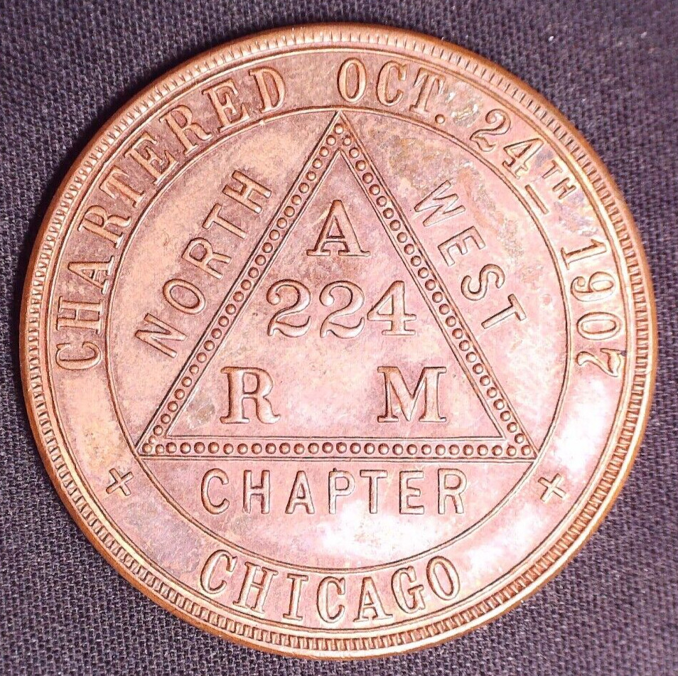 North West Chapter No 224 Masonic Penny Token Chicago Illinois
