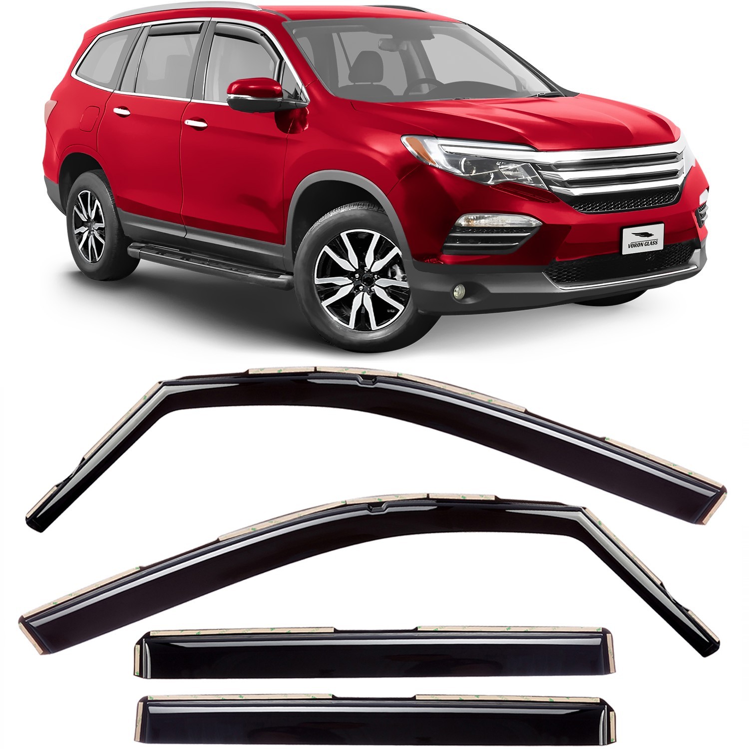 Sun Rain Visors Wind Rain Guards for 2016-2022 Honda Pilot