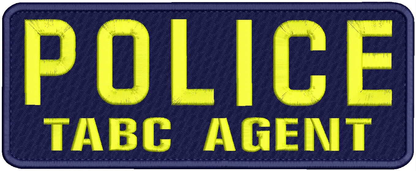 POLICE TABC AGENT Embroidery patches 4X11  hook  ON BACK YELLOW ON NAVY BLUE