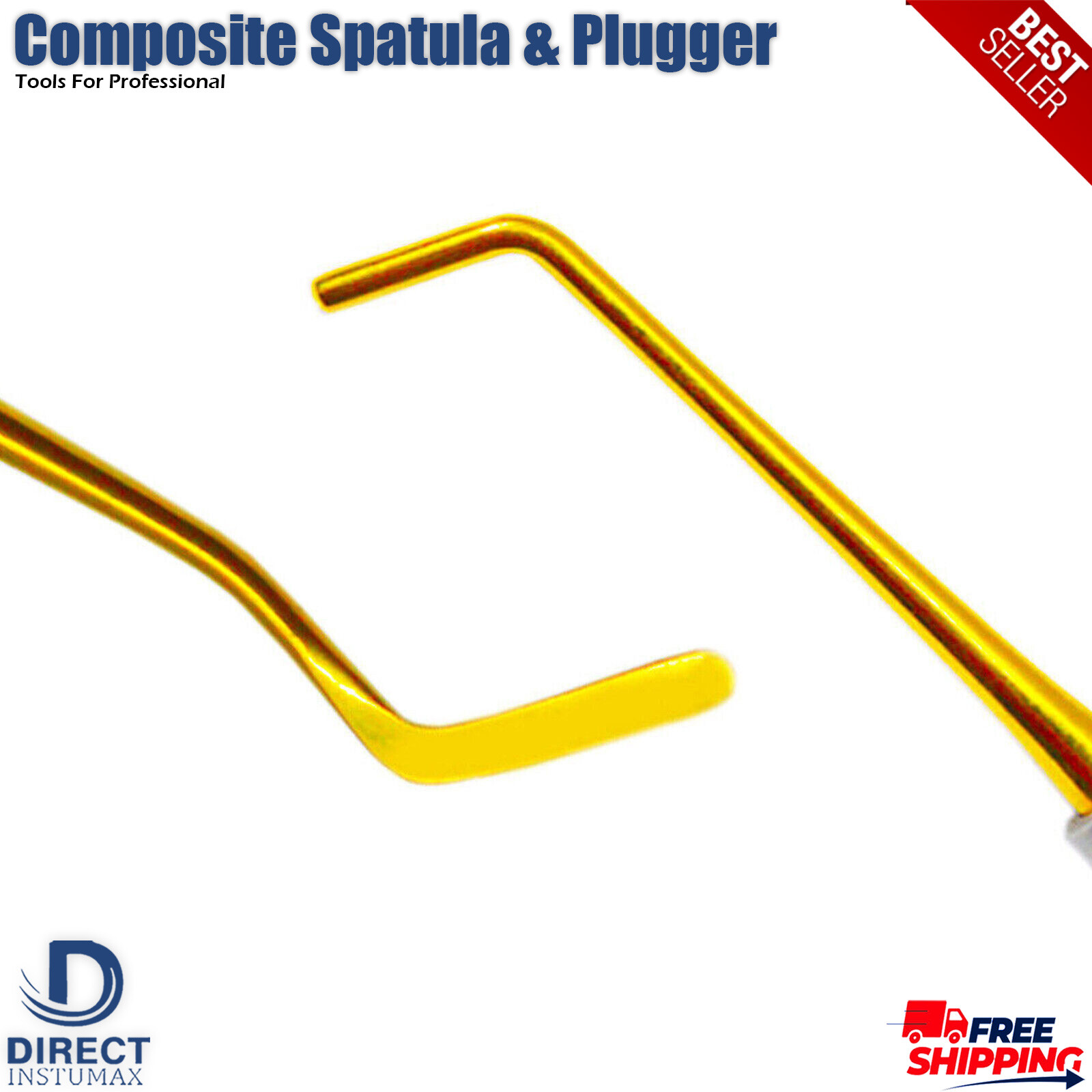 Composite Filling Dental Instruments Spatula & Plugger Titanium Gold Tips