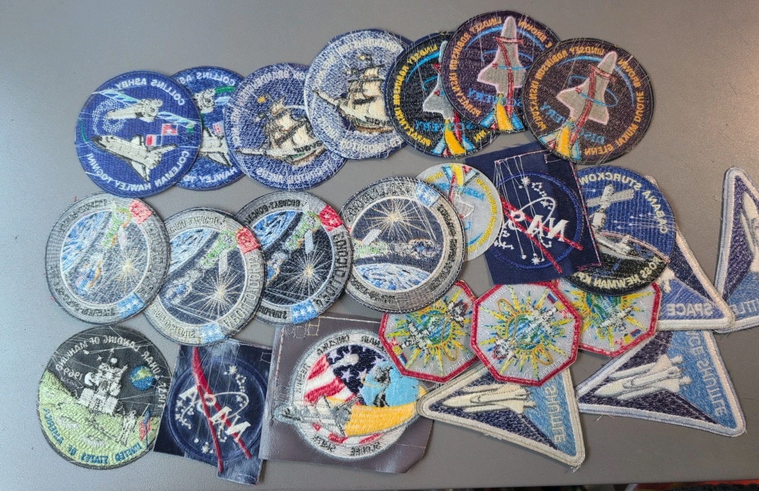 Vtg. Lot 18 NASA Space Patches Shuttle Discovery Endeavour Apollo Factory 2nds