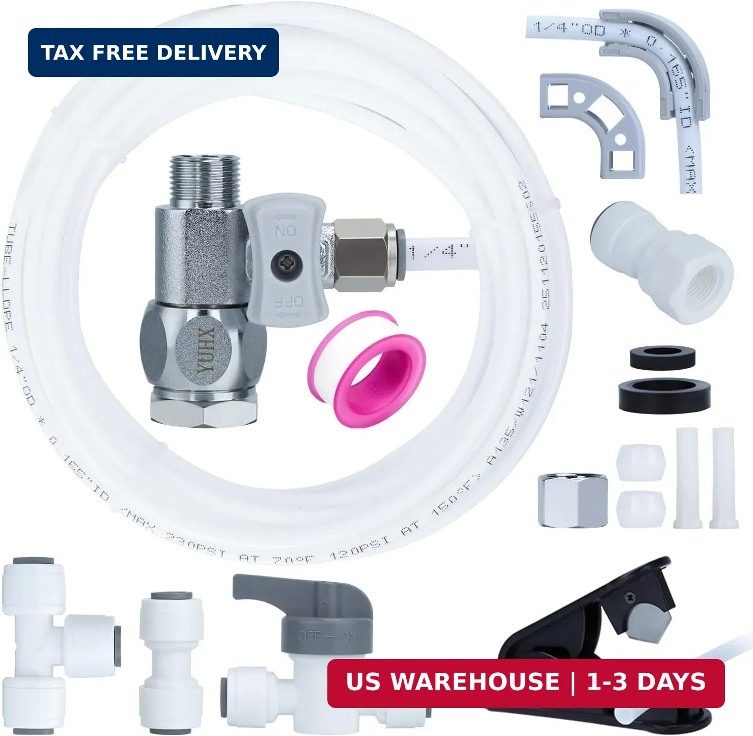 Refrigerator Water Line Kit - 1/4 Ice Maker Installation Kit,1/4" OD Tubing with