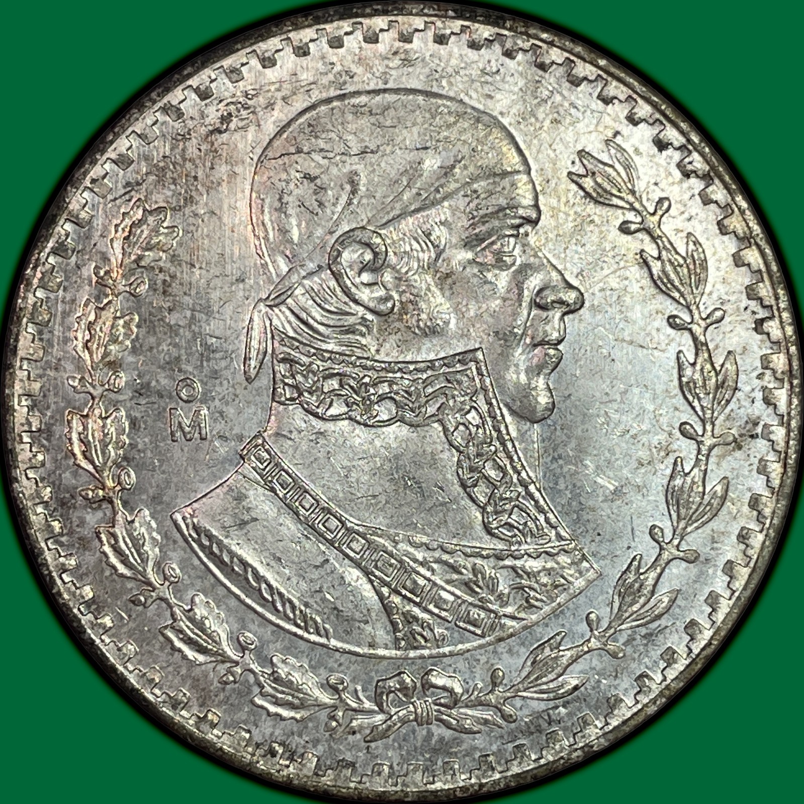 1959 Mexico Un Peso Jose Morelos Brilliant Uncirculated BU Coin #42201